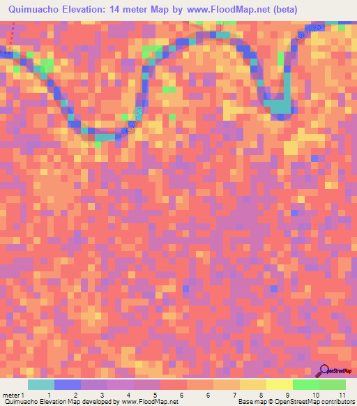 Quimuacho,Angola Elevation Map