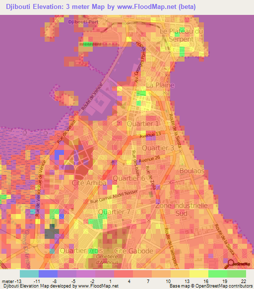 Djibouti,Djibouti Elevation Map