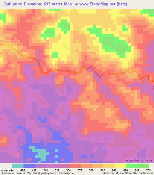 Quilumbo,Angola Elevation Map