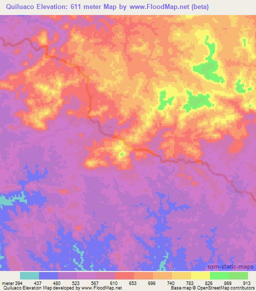 Quiluaco,Angola Elevation Map