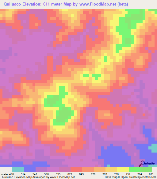 Quiluaco,Angola Elevation Map