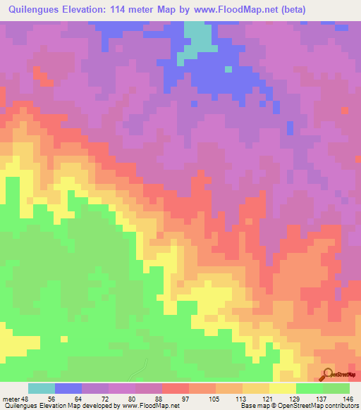 Quilengues,Angola Elevation Map