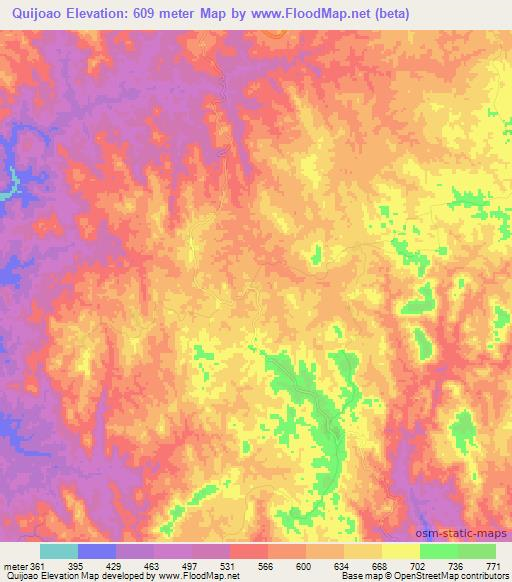 Quijoao,Angola Elevation Map