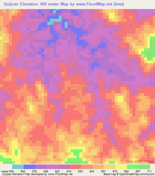 Quijoao,Angola Elevation Map