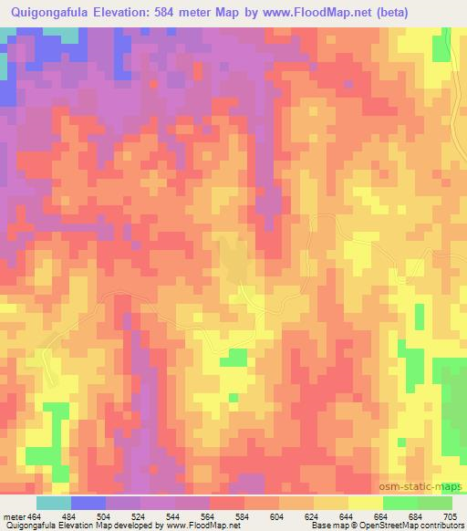 Quigongafula,Angola Elevation Map