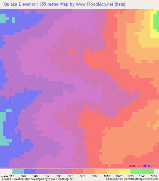 Quiaza,Angola Elevation Map