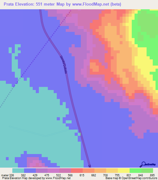 Prata,Angola Elevation Map