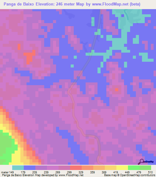 Panga de Baixo,Angola Elevation Map