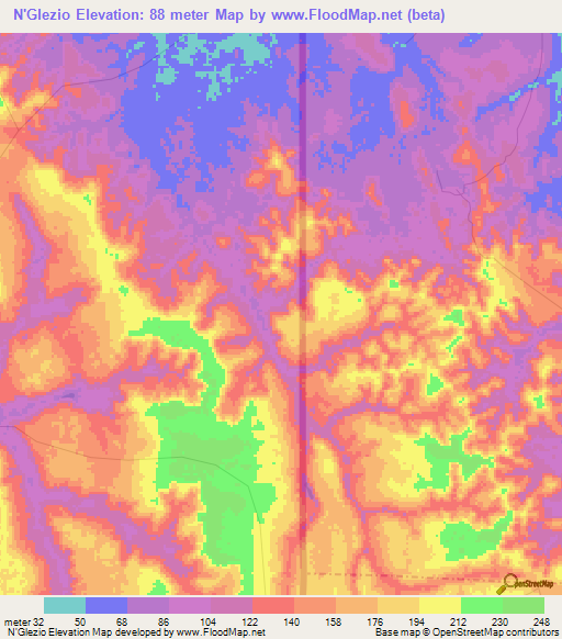 N'Glezio,Angola Elevation Map