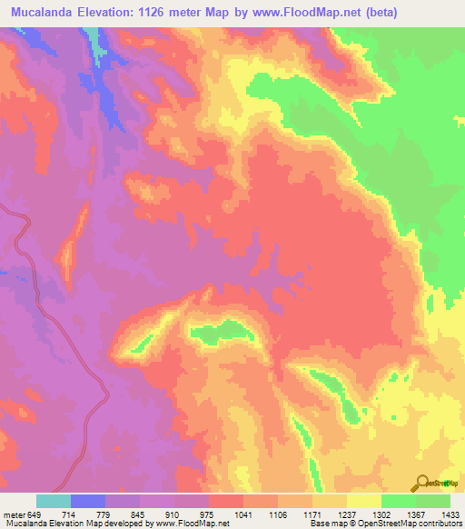 Mucalanda,Angola Elevation Map