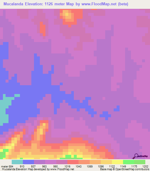 Mucalanda,Angola Elevation Map