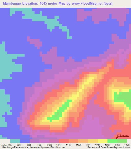 Mambungo,Angola Elevation Map