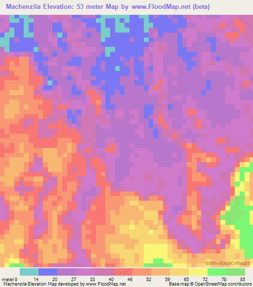Machenzila,Angola Elevation Map