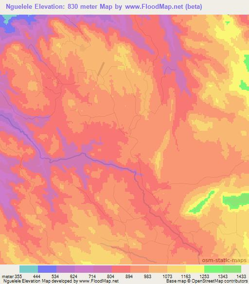 Nguelele,Angola Elevation Map