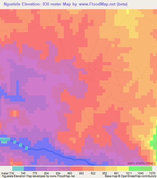 Nguelele,Angola Elevation Map