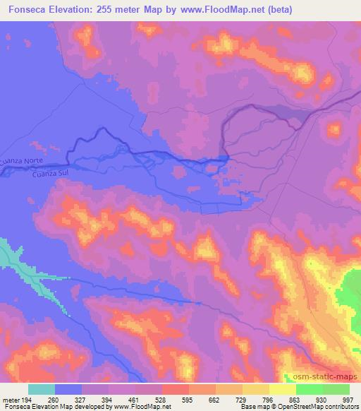Fonseca,Angola Elevation Map