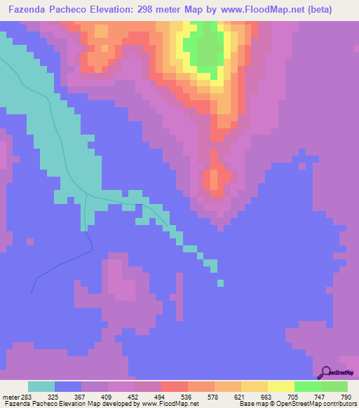 Fazenda Pacheco,Angola Elevation Map