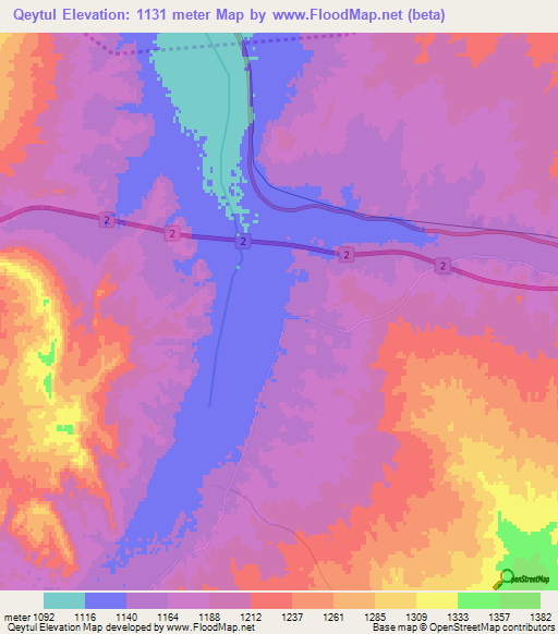 Qeytul,Iran Elevation Map