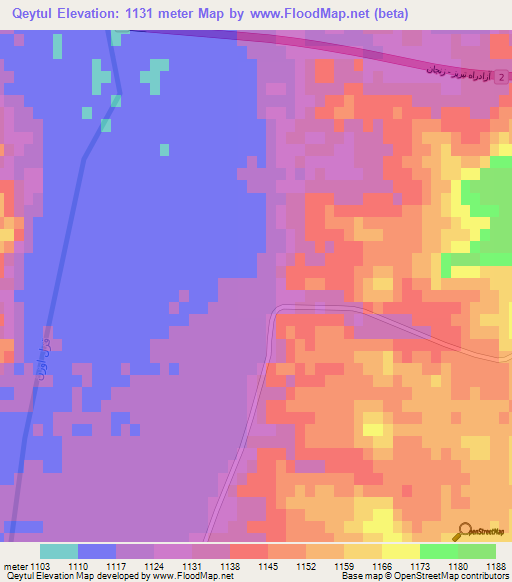 Qeytul,Iran Elevation Map