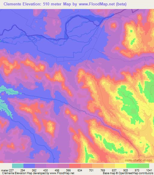 Clemente,Angola Elevation Map