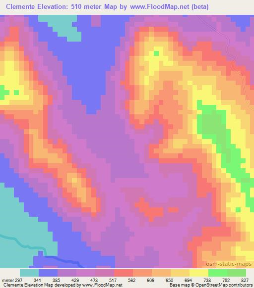 Clemente,Angola Elevation Map