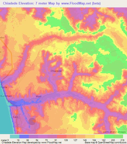 Chiadede,Angola Elevation Map