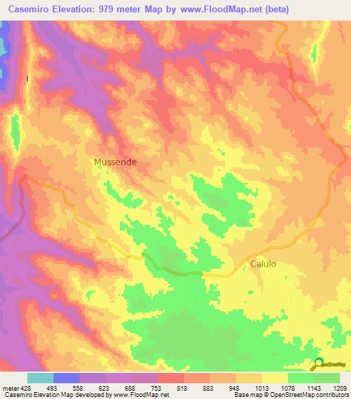 Casemiro,Angola Elevation Map