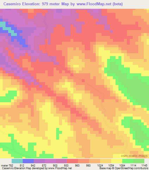 Casemiro,Angola Elevation Map