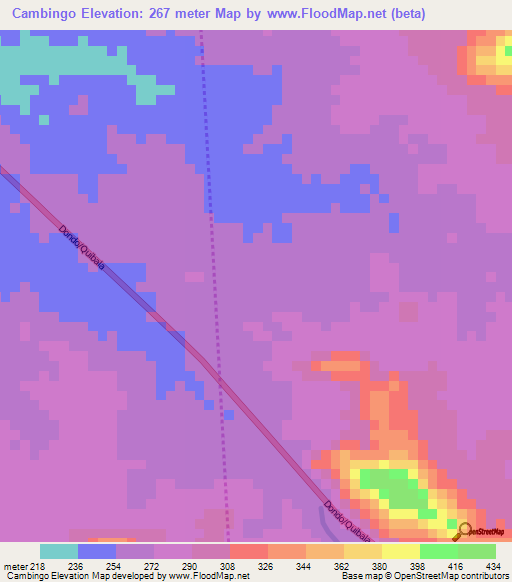 Cambingo,Angola Elevation Map