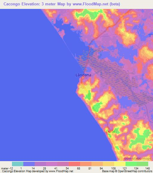 Cacongo,Angola Elevation Map