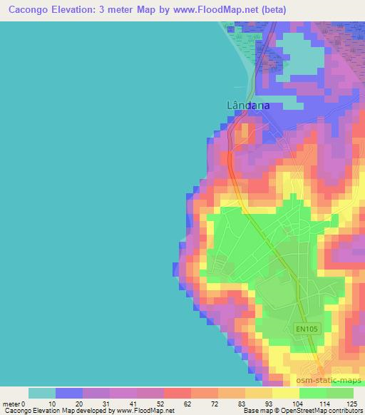 Cacongo,Angola Elevation Map