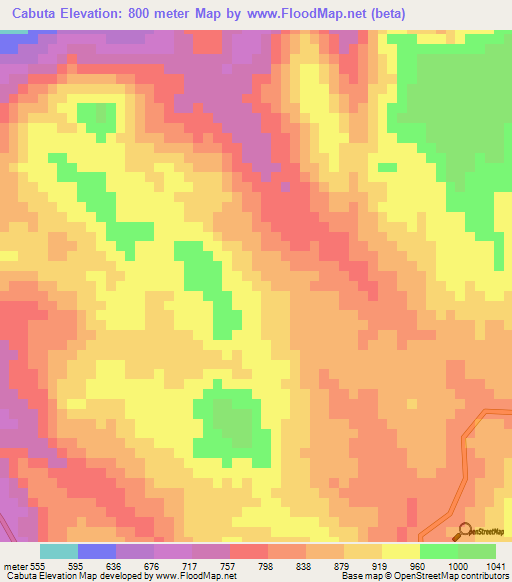 Cabuta,Angola Elevation Map