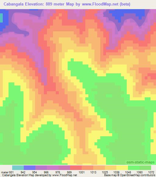 Cabangala,Angola Elevation Map