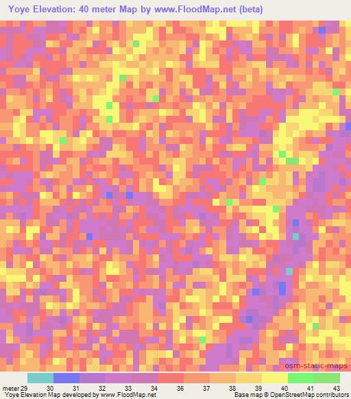 Yoye,Senegal Elevation Map