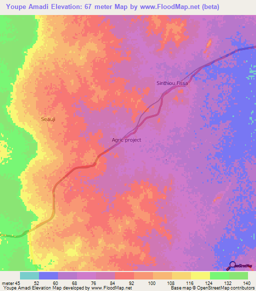 Youpe Amadi,Senegal Elevation Map