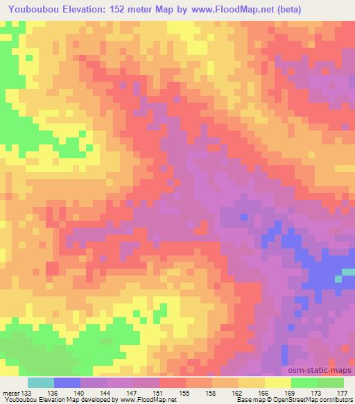 Youboubou,Senegal Elevation Map