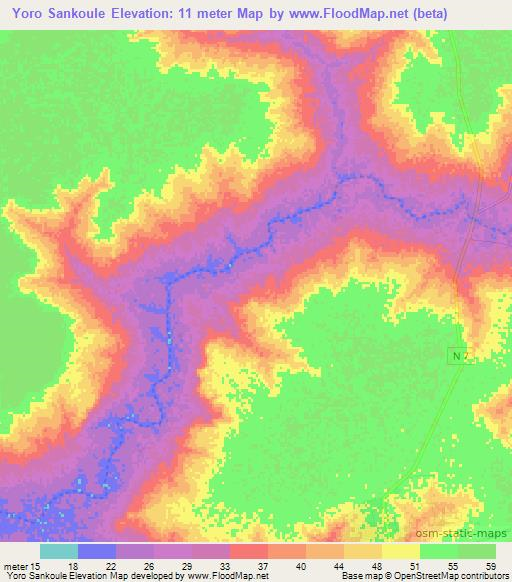 Yoro Sankoule,Senegal Elevation Map