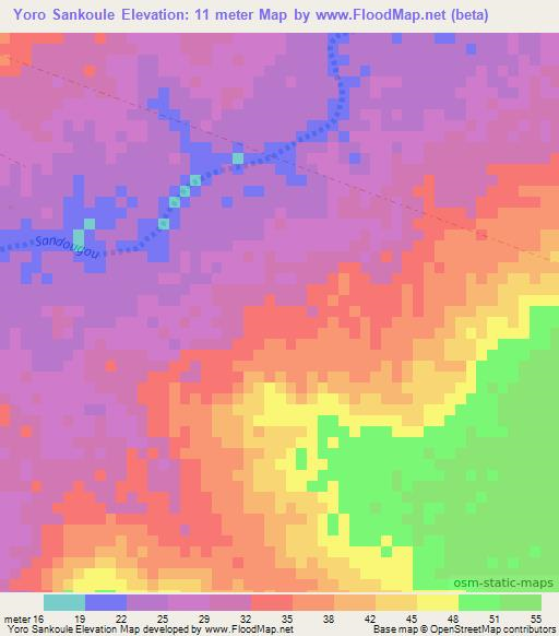 Yoro Sankoule,Senegal Elevation Map