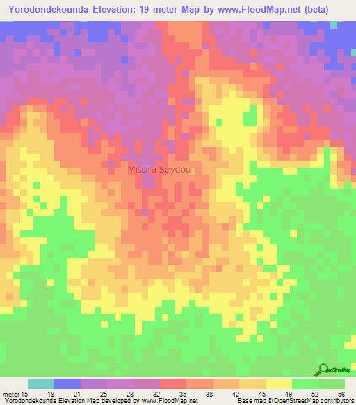 Yorodondekounda,Senegal Elevation Map