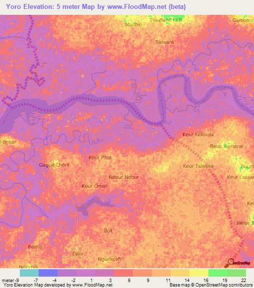 Yoro,Senegal Elevation Map