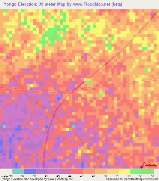 Yongo,Senegal Elevation Map