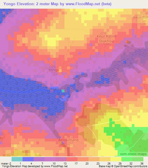 Yongo,Senegal Elevation Map