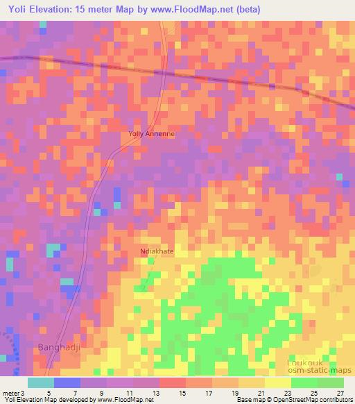 Yoli,Senegal Elevation Map