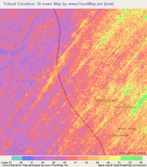 Yokoul,Senegal Elevation Map