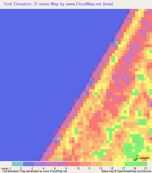 Yodi,Senegal Elevation Map