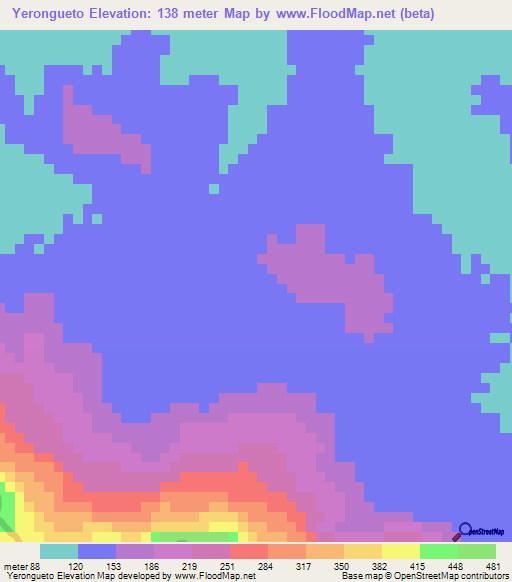 Yerongueto,Senegal Elevation Map