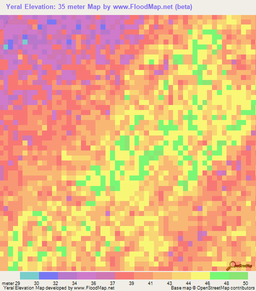 Yeral,Senegal Elevation Map