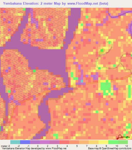Yembakana,Senegal Elevation Map