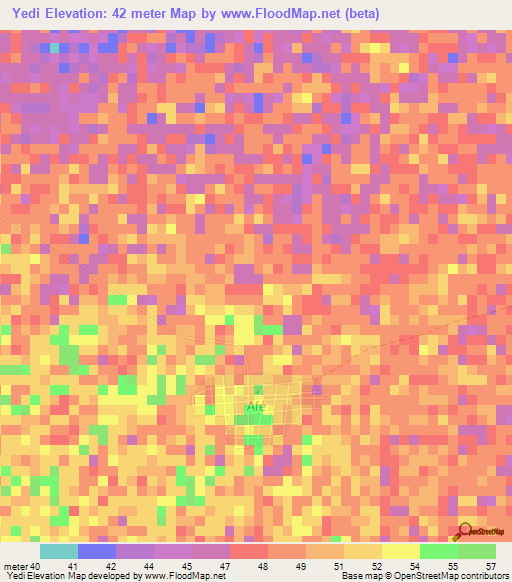 Yedi,Senegal Elevation Map
