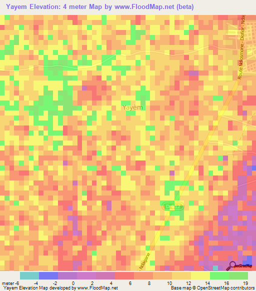 Yayem,Senegal Elevation Map